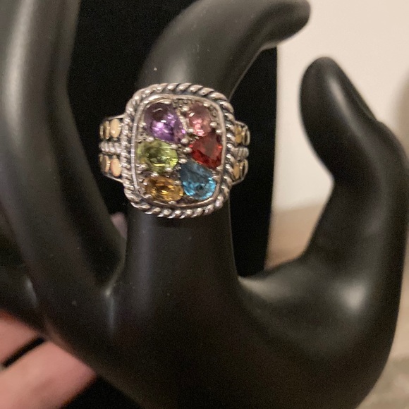 Balissima by EFFY® Multi-Stone Ring in 18k Yellow Gold and Sterling Silver (3-1/ - Picture 1 of 5